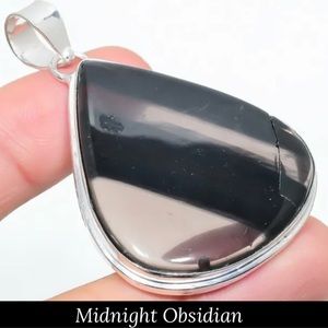 Midnight Obsidian Gemstone Handmade Pendant Necklace